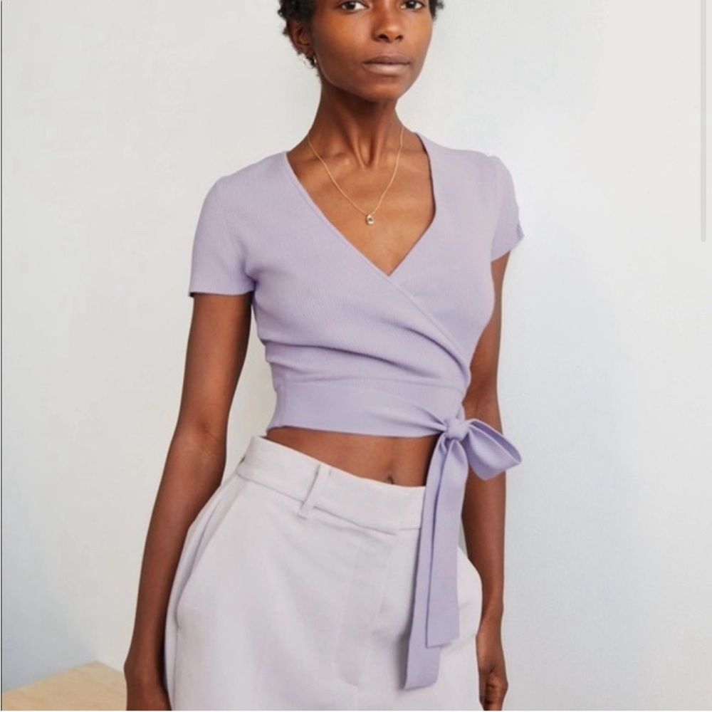 Wilfred MAUVE all tied up ss sweater xs